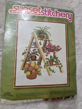 Vintage 1977 Sunset Stitchery Plant Ladder Kit NEW